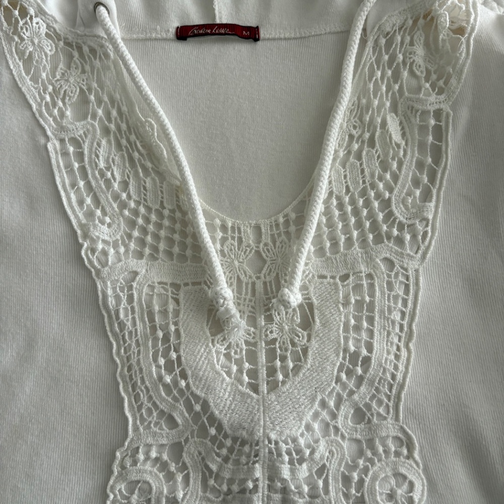 COTTON/LACE HOODIE 🤍 - Picture 4 of 5